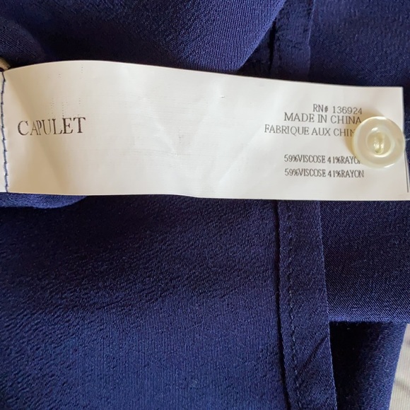 CAPULET LIDA NAVY PAJAMAS STYLE TOP SIZE SMALL - Picture 7 of 9